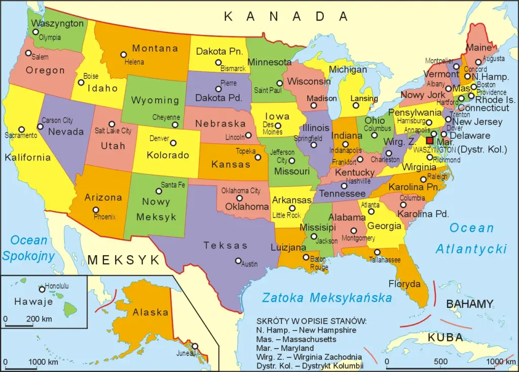 Podział administracyjny USA – Stan, hrabstwo i miasto