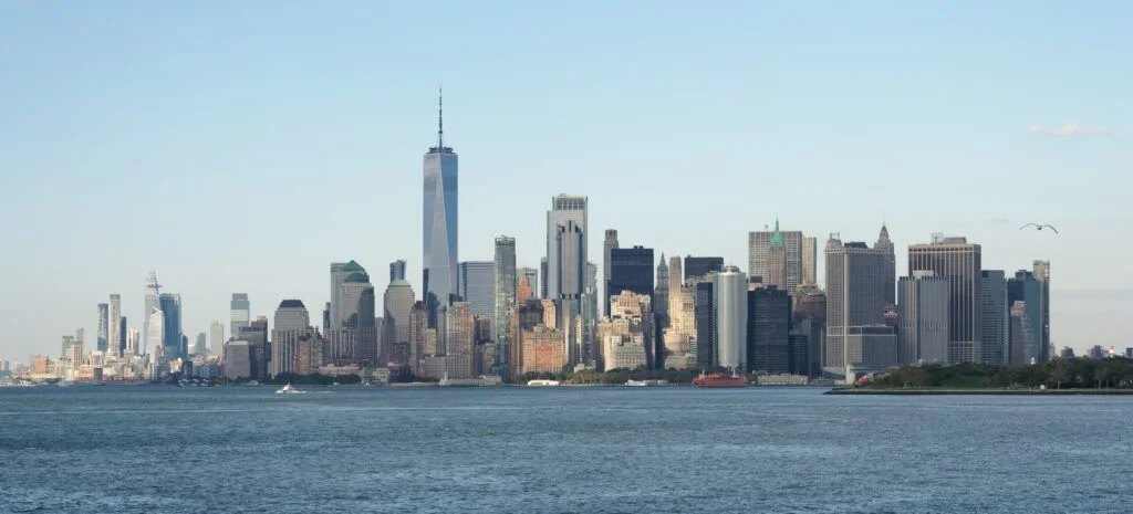 Widok na Manhattan z promu na Staten Island