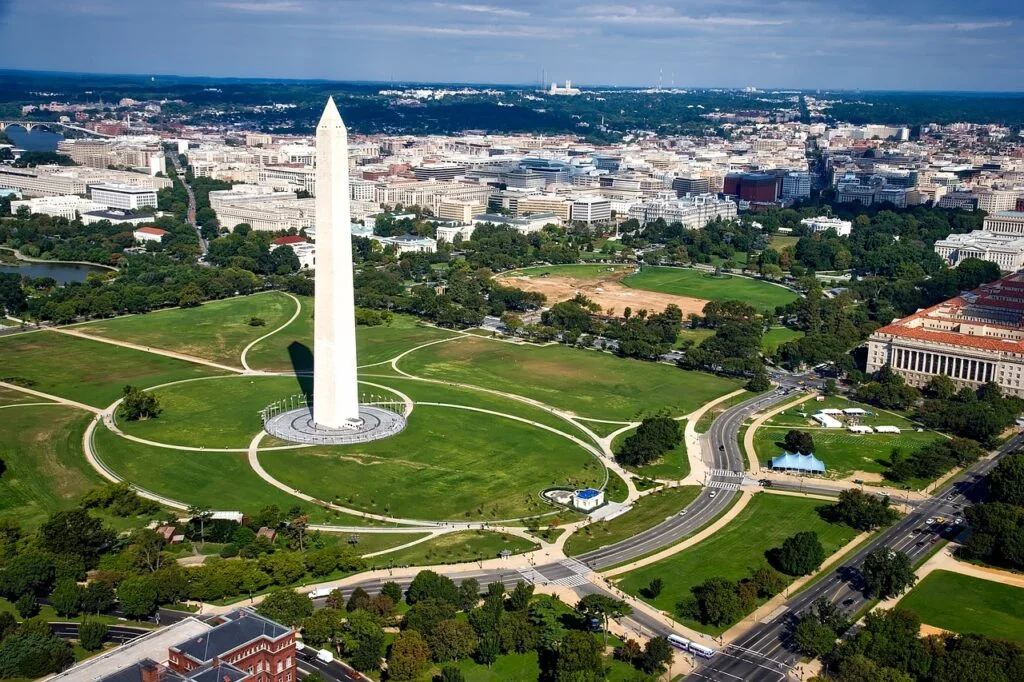 Widok z góry na Washington monument