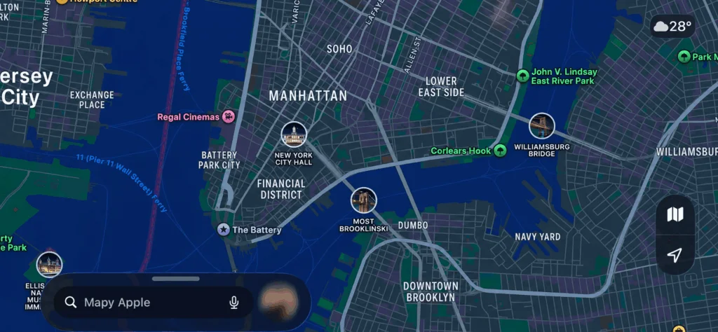 Nowy Jork w mapach Apple