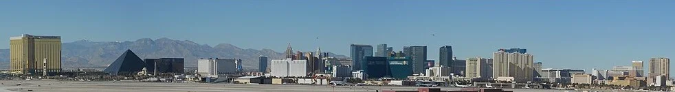 Panorama Las Vegas Strip od południowego wschodu